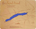Garland Pond, ME - laser cut wood map