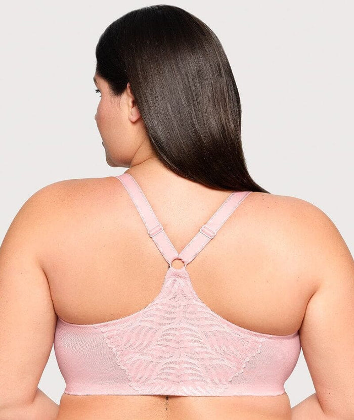 Glamorise Front-Closure T-Back WonderWire Bra - Blush Bras