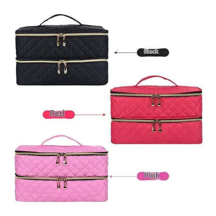 Mandotos GlamourPro double-layer nail tool organizer with stylish design and functional storage for manicure tools.