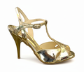 Gold Slipper metallic tango shoes suede sole