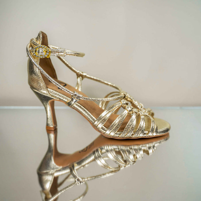 Grace Golden latin dance sandals four straps