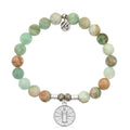 Green Quartz Gemstone Bracelet with Be the Light Sterling Silver Charm