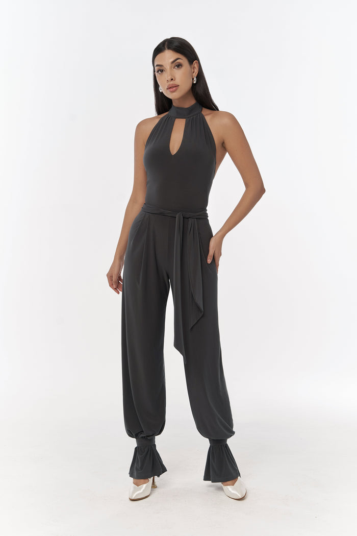 Grey ankle straps for trousers
