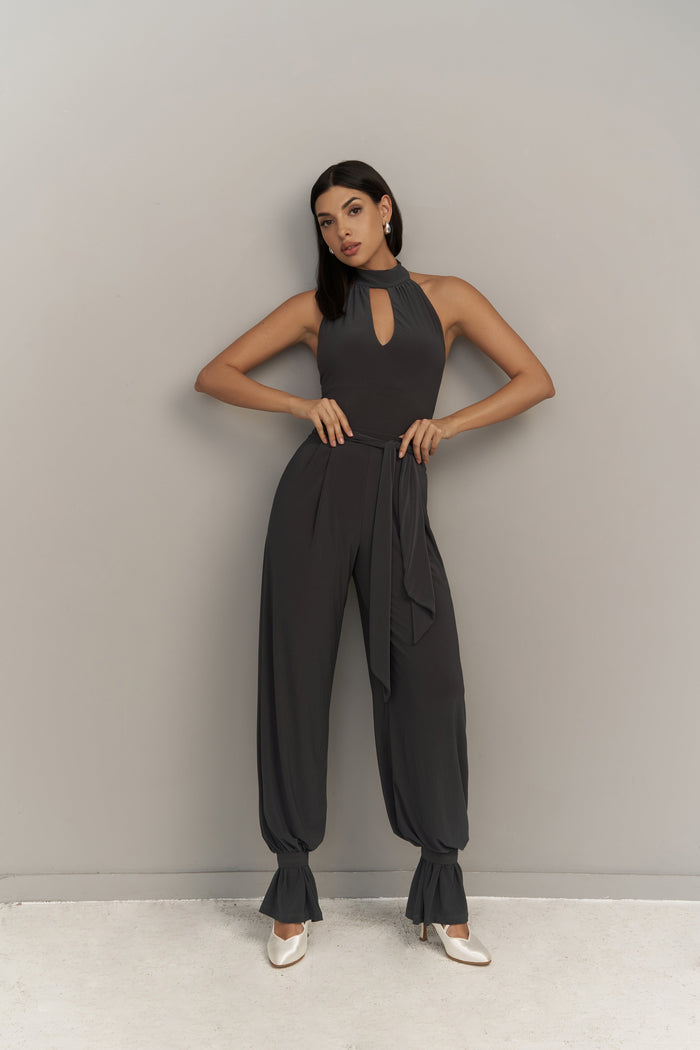 Grey ankle straps for trousers
