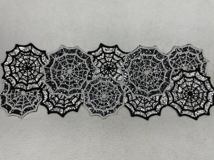 Halloween Hand Beaded Spider Web Centerpiece