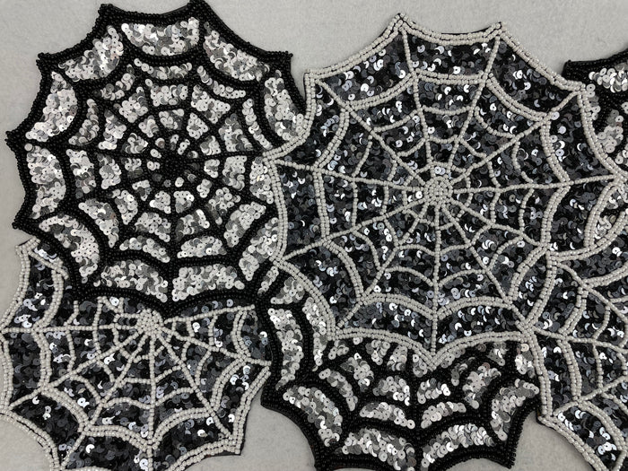 Halloween Hand Beaded Spider Web Centerpiece