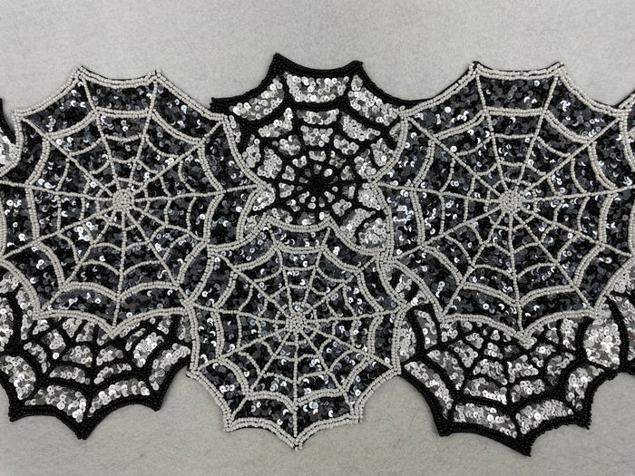 Halloween Hand Beaded Spider Web Centerpiece