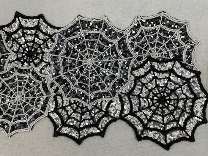Halloween Hand Beaded Spider Web Centerpiece