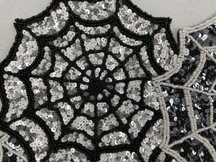Halloween Hand Beaded Spider Web Centerpiece