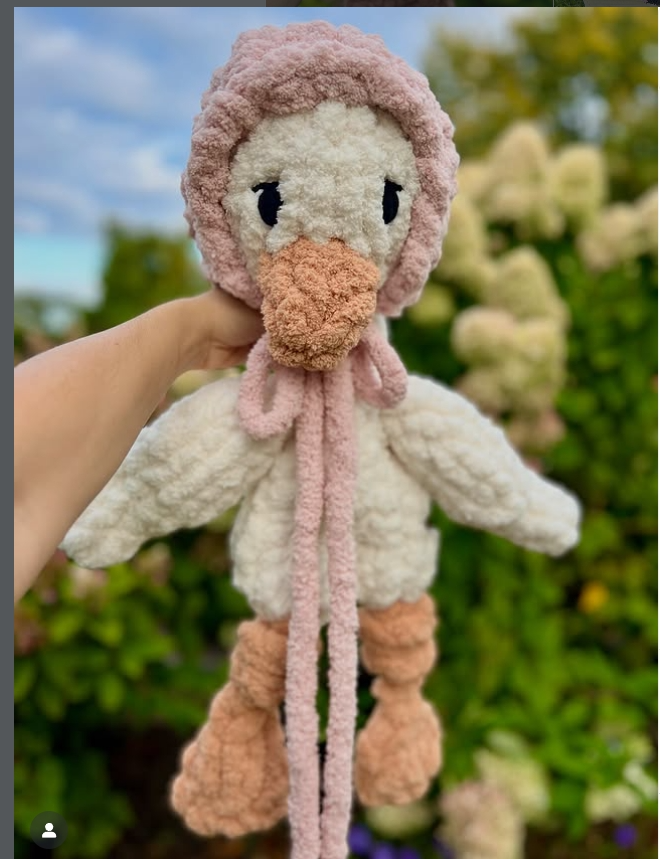 Hand Made Goose with Bonnet