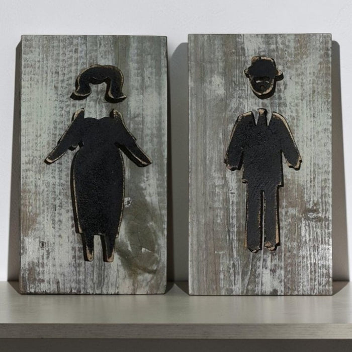 His bathroom sign
Hers bathroom sign
3D restroom sign
Handmade wood sign
Reclaimed wood decor