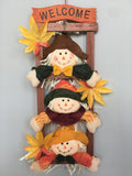 Harvest 3 Scarecrow Welcome Wall Hanging