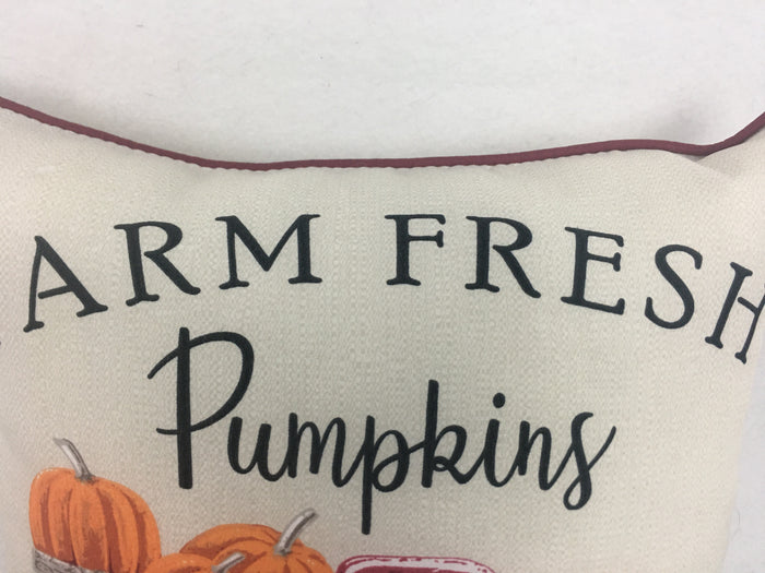 Harvest Indoor or Outdoor Truck Carrying Farm Fresh Pumpkins Pillow