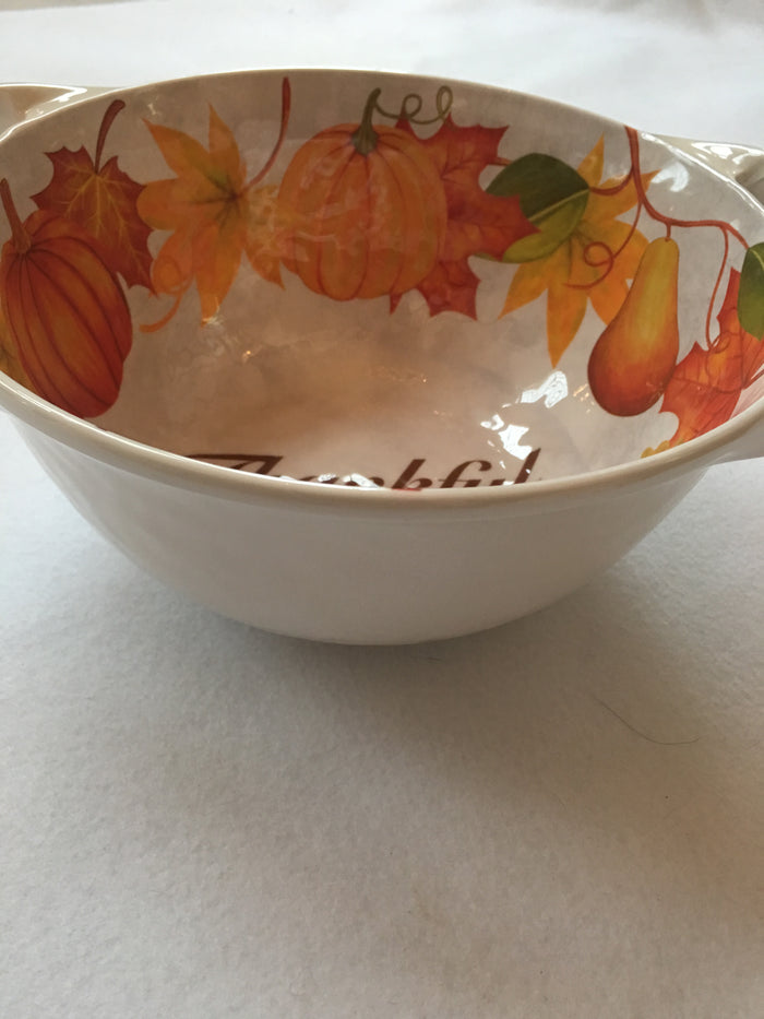 Harvest Melamine Thankful Bowl With Handles