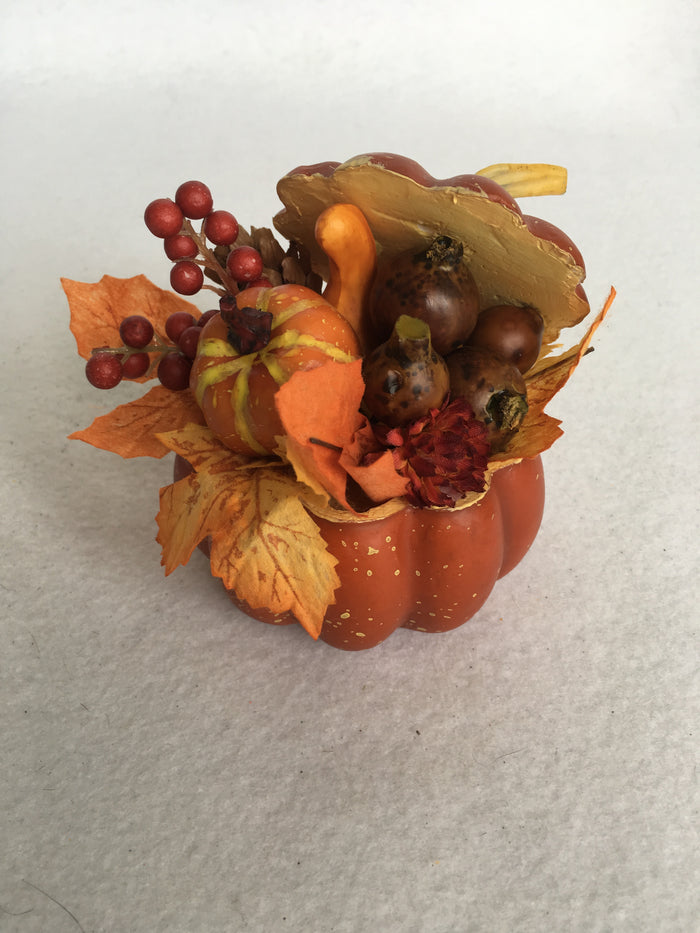 Harvest Small Open Pumpkin Display