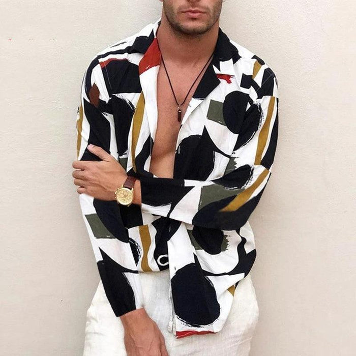 Plus size Hawaiian men's blouse by Ancient Energy featuring vibrant tropical print, perfect for casual summer wear.