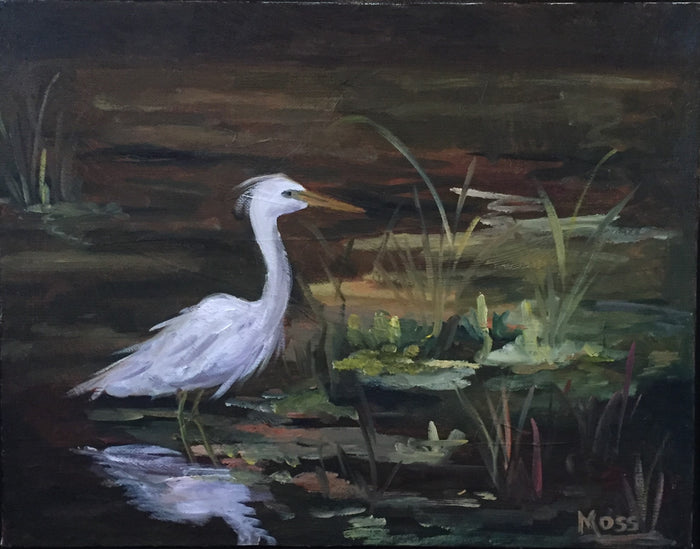 Heron painting Jenny Moss - Christenberry Collection