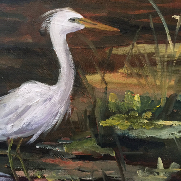 Heron painting Jenny Moss - Christenberry Collection
