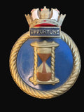 #HMS Opportune Royal Navy Submarine Plaque Cast Metal Naval Crest - Annapolis Maritime Antiques