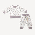 Horse & Bird Fleece Baby Sweatshirt & Jogger Set (Organic Cotton)