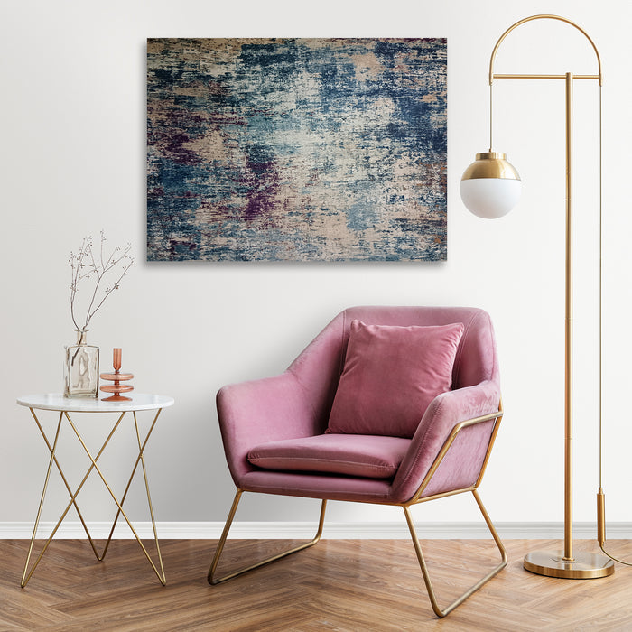 Hulma Well-Artz Abstract in blue, shown in a room setting