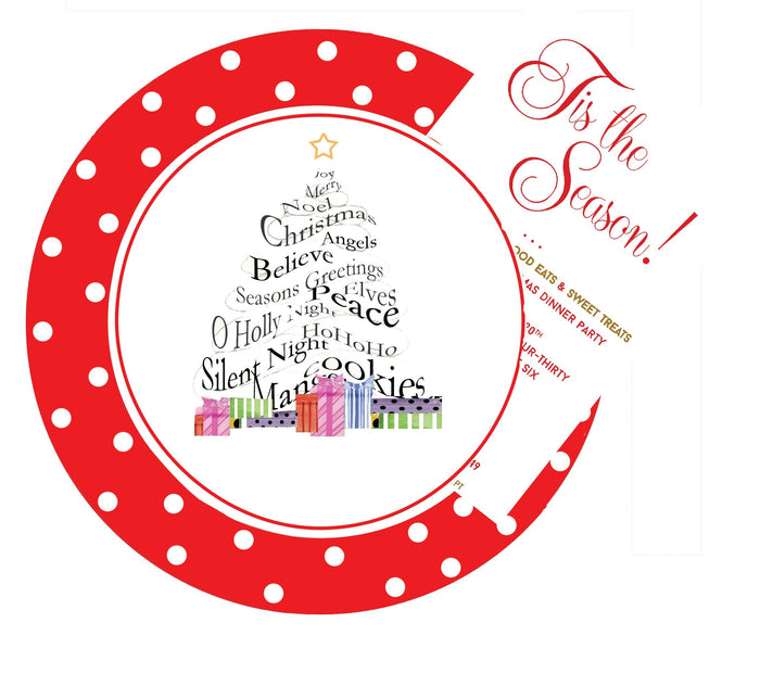HW757W Christmas Plate with glitter