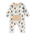ice cream robots kangaroo pocket baby jumpsuit made of organic jersey