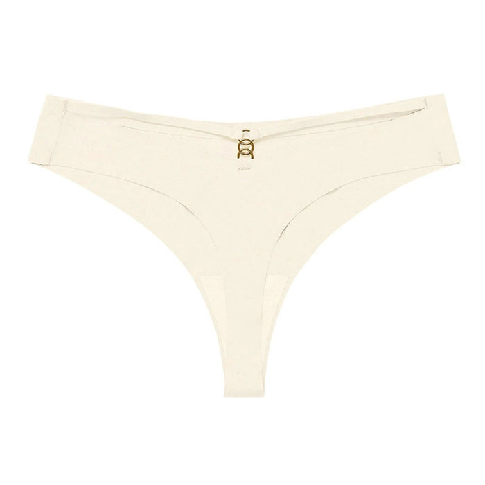 Mandotos Ice Silk G-String Thong Set for Women with seamless low-waist design and hollow out T-back, comfortable and sexy lingerie.