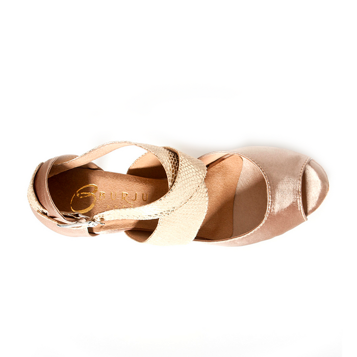 Jorjet - Open Toe Thick Crossing Latin Dance Shoes