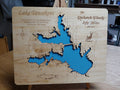 Lake Tawakoni, Texas - laser cut wood map
