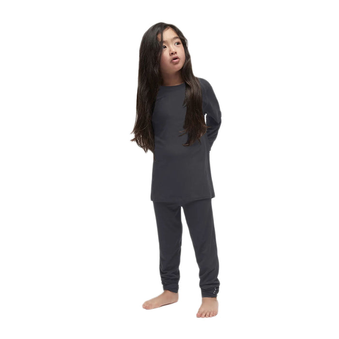 Le Bent Kids Core 260 Midweight Raglan Top Dark Cloud