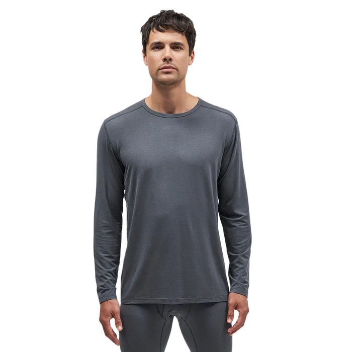 Le Bent Men's 200 Crew Baselayer Top Petrol Grey - Comor - Go Play Outside