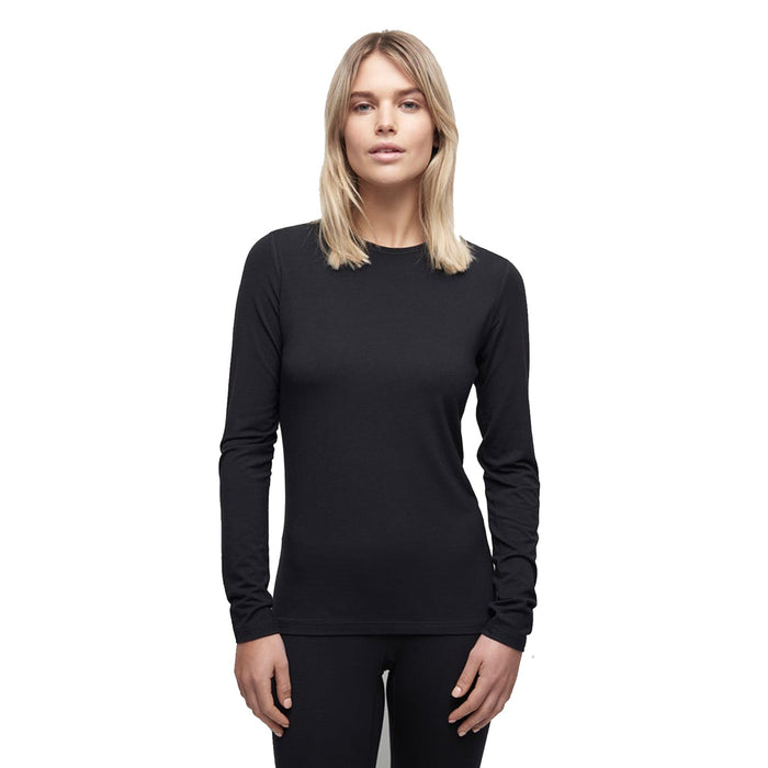 Le Bent Women's Core 200 Lightweight Crew Top 2025 Black - Comor - Go Play Outside