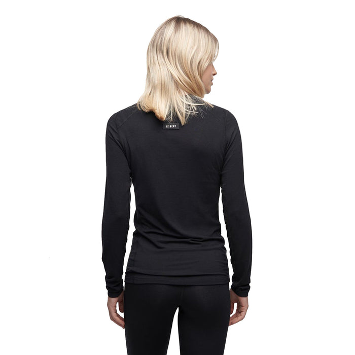Le Bent Women's Core 200 Lightweight Crew Top 2025 Black - Comor - Go Play Outside