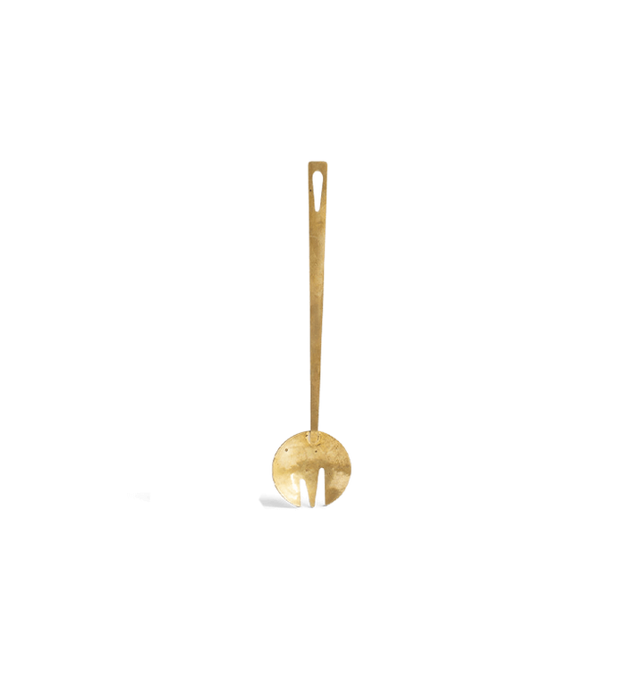 Long Serving Fork - Brass