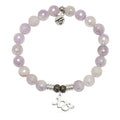 Mauve Jade Gemstone Bracelet with XO Sterling Silver Charm