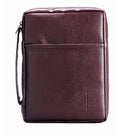 Med Burgundy Vinyl Bible Cover