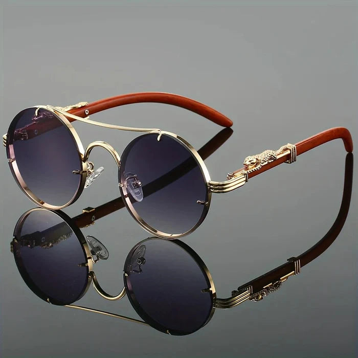 Men's black metal framed fashion sunglasses with TAC lenses, ideal for day and night driving, stylish daily leisure wear.