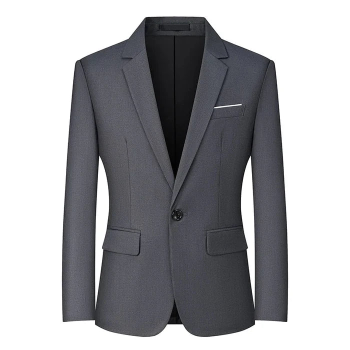 Men's slim fit travel blazer by Mandotos International, lightweight suit jacket with tailored style and comfortable fit.
