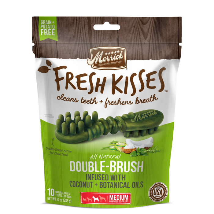 Merrick Fresh Kisses Grain Free Coconut Oil and Botanicals Medium Dental Dog Treats