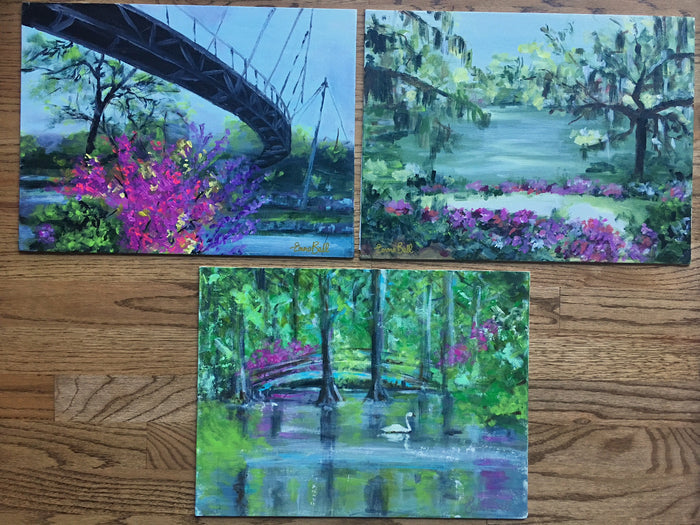 Middleton Place Plantation Gardens painting Emma Bell - Christenberry Collection