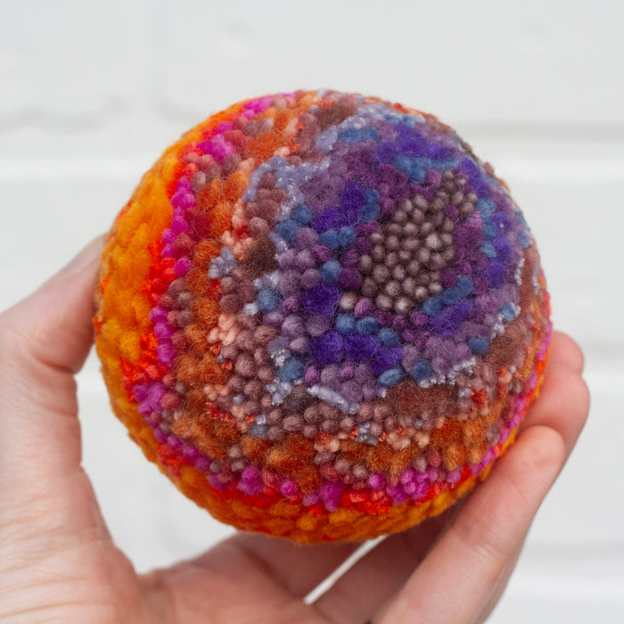 Midi Puff Sculpture in Olive Wood Frame | Sunset