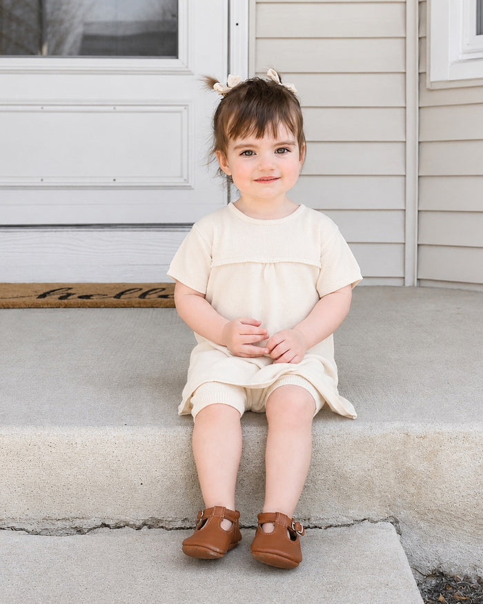 Milan Short Sleeve Organic Knit Baby Dress