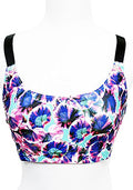 MINKPINK Deep Sea Daydream Bikini Top in multicolor with floral print and cut-out sides on festival swimwear — front view