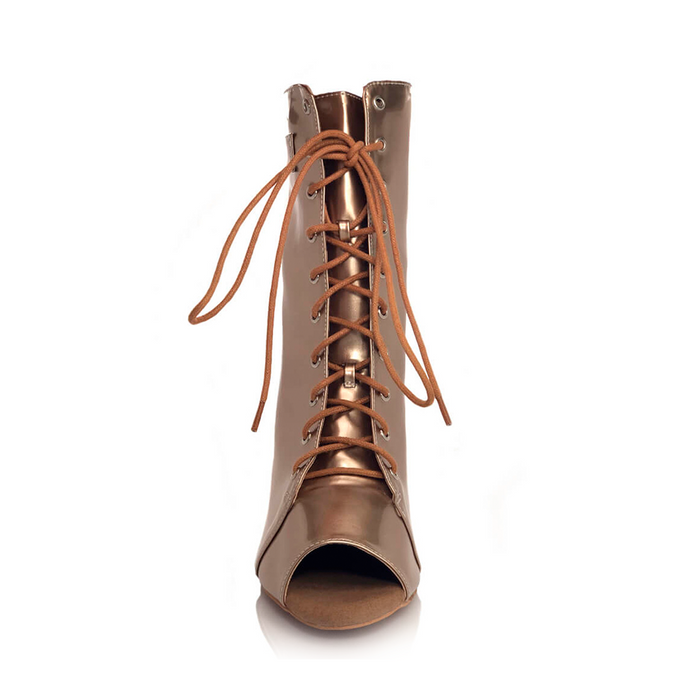 Moment - By Kiira Harper - Open Toe Lace Up Dance Booties (Street Sole)