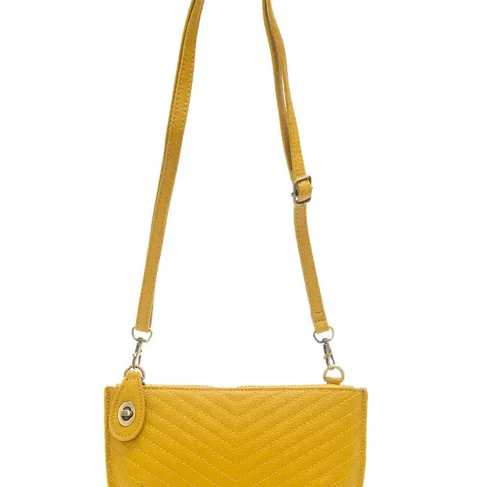 Mustard Quilted Mini Crossbody Wristlet Clutch - Posh West Boutique