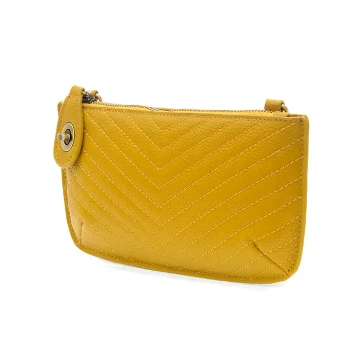 Mustard Quilted Mini Crossbody Wristlet Clutch - Posh West Boutique