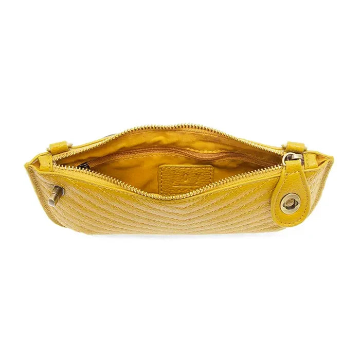 Mustard Quilted Mini Crossbody Wristlet Clutch - Posh West Boutique