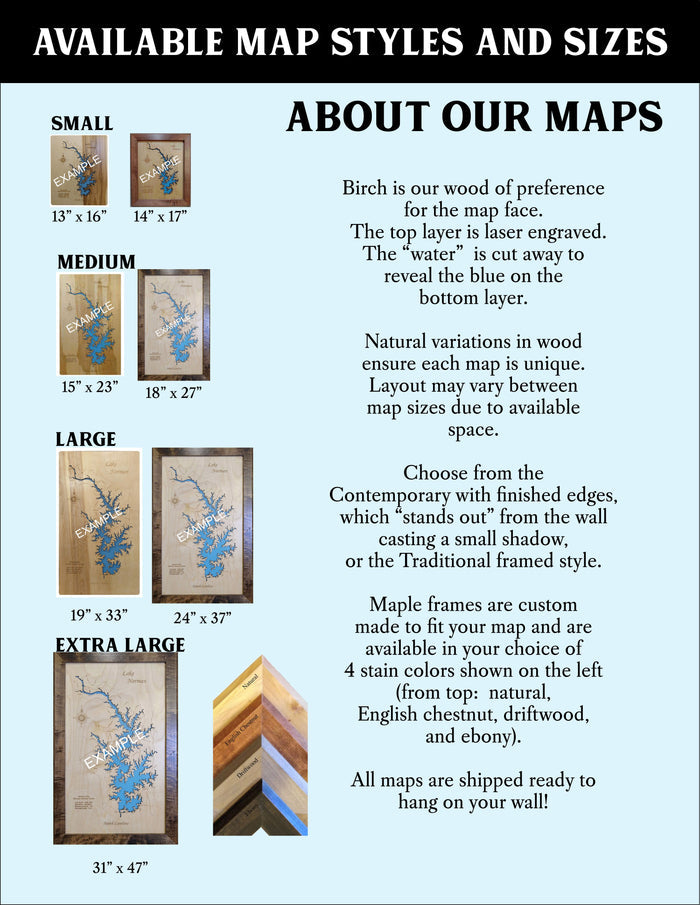 Neebish Island, Michigan - laser cut wood map