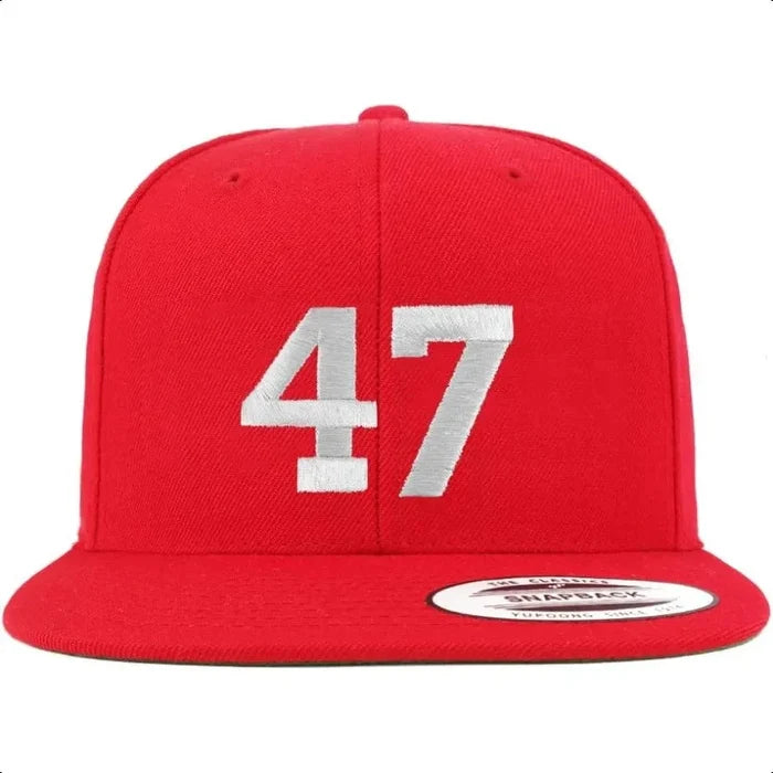 Number 47 Embroidered Snapback Cap